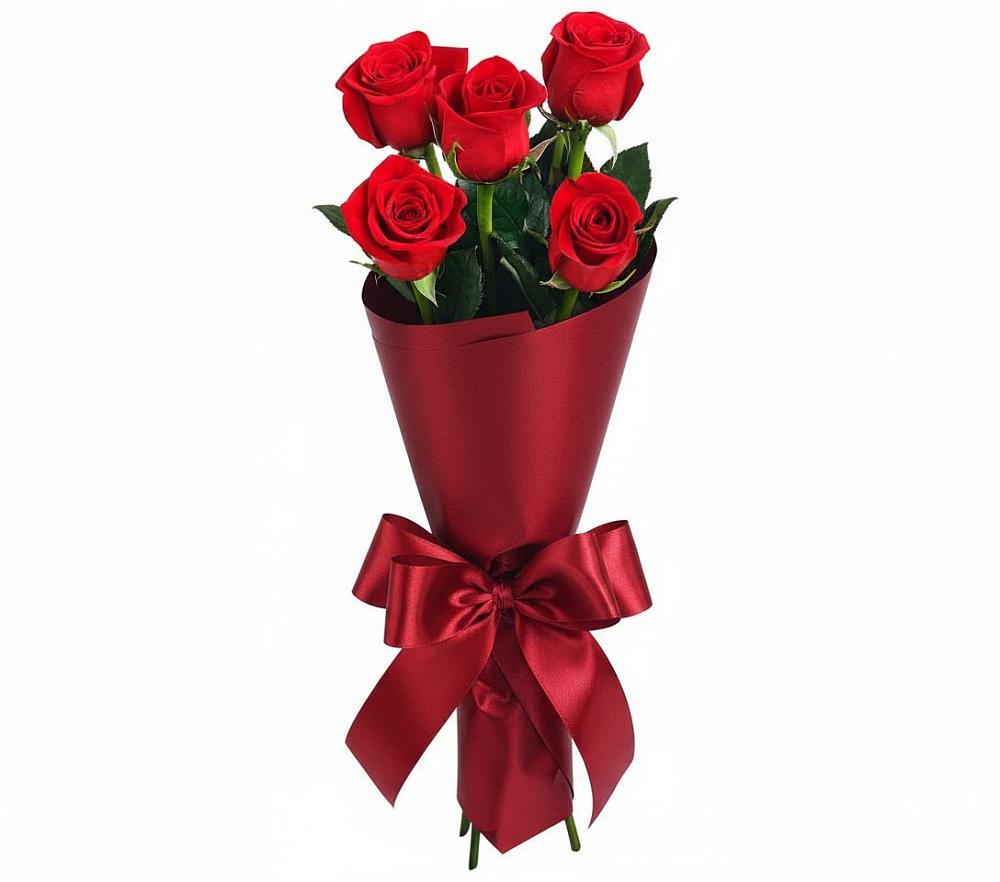Букет 5 Красных роз Эдлесс Лав в Озерах