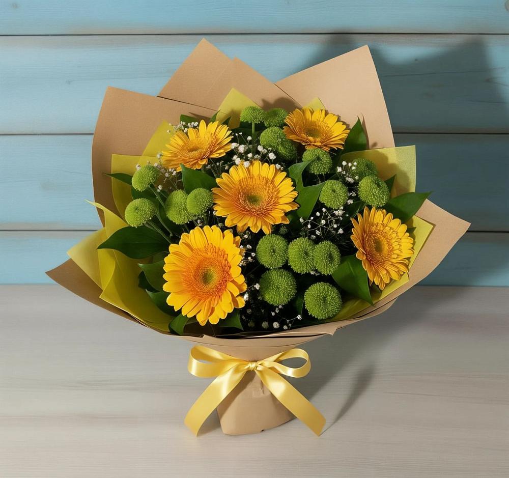 Букет цветов из: Герберы и Хризантемы в Озерах