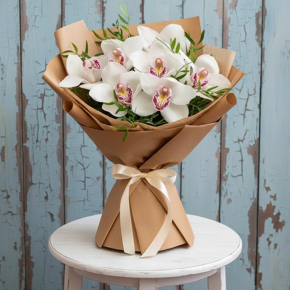 Букет цветов из: Орхидеи и Розы в Озерах