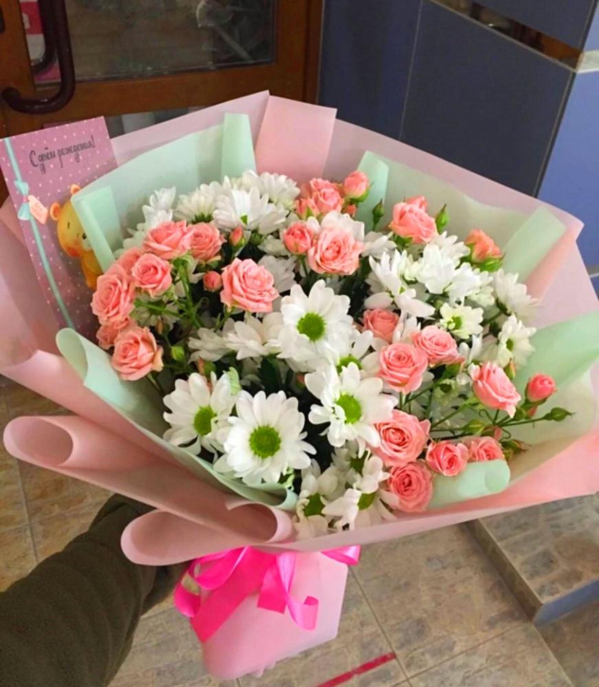 Букет цветов из: Розы и Хризантемы в Озерах