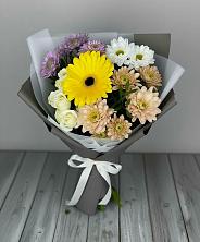 Букет цветов из:  Розы, Герберы и Хризантемы в Озерах