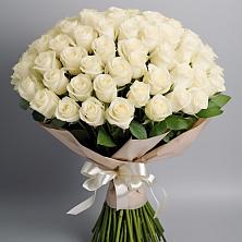 Букет 101 беля роза Белоснежка в Озерах
