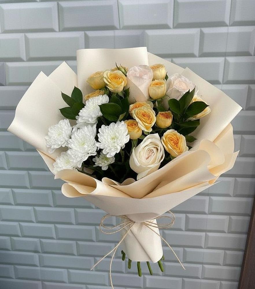 Букет цветов из: Розы и Хризантемы в Озерах