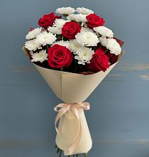 Букет цветов из:  Розы и Хризантемы в Озерах