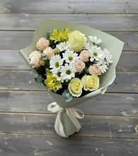 Букет цветов из:  Альстромерии, Розы и Хризантемы в Озерах