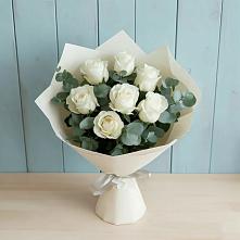 Букет Белые розы в Эвкалипте #REPLACE_PRED# Озерах